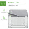 Galvanized Large Metal Chicken Coop Cage Walk-in Enclosure Poultry Hen Run House Playpen Rabbit Hutch with Cover for Outdoor Backyard 9.2' x 6.2' x 6.5' Silver