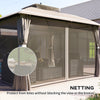 10' x 12' Outdoor Gazebo, Double Roof Patio Gazebo Canopy with Netting and Curtains for Garden, Lawn, Backyard, Deck