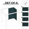 Gazebo Curtains, 10' x 10' Universal Replacement Privacy Curtain, 4-Panels Sidewall with Hooks/C-Rings, Slate Grey