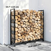 4 ft Firewood Rack with Customisable Width & Height, Cable Reinforcement, 616 lb Capacity Log Store Indoors, Black