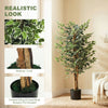 Artificial Tree, Fake Ficus Tree with Leaves, Faux Plant in Nursery Pot for Indoor Decoration