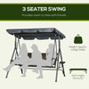 3-Seat Patio Swing Chair, Outdoor Canopy Swing Glider with Adjustable Shade