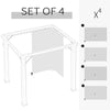 Gazebo Curtains, 10' x 10' Universal Replacement Privacy Curtain, 4-Panels Sidewall with Hooks/C-Rings, Beige