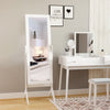 Full Length Mirror, Free Standing Full Body Mirror with Rectangular Frame, Adjustable Angle for Dressing Room, Bedroom, Living Room, White