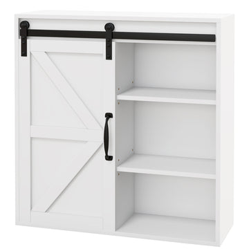 Bathroom Medicine Cabinet, Wall Cabinet with Sliding Door and Adjustable Shelf, 22.8