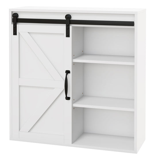 Pharmacie de salle de bain, armoire murale avec porte coulissante et tablette réglable, 22,8