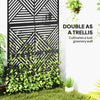 Metal Outdoor Privacy Screen, Freestanding Outdoor Divider with Stand, Decorative Privacy Panel, 78
