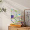 5 Tiers Hamster Cage Portable with Exercise Wheels Play Tube Water Bottle Dishes House Ladder for Gerbils, Orange