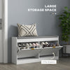 Shoe Storage with Seat, Upholstered Hallway Bench, Shoe Bench with 2 Flip Drawers and 4 Vents for 8 Pairs of Shoes