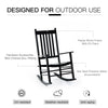 Wooden Porch Rocking Chair Outdoor Patio Rocker Garden Single Leisure Reclining Seat Armchair Black