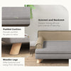 Elevated Dog Sofa Bed, Cat Couch with Cushion, Washable Cover, Wooden Legs, for Medium & Large Dogs, Light Grey