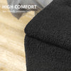 Modern Storage Bench, Ottoman with Storage and Lamb's Wool Upholstery for Living Room, Bedroom, Black
