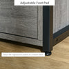 Nightstand with 2 Drawers, Industrial Side Table with Storage Shelf, Accent End Table for Bedroom, Living Room, Grey