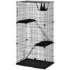 3-Tier Cat Cage Indoor, Detachable Metal Wire Kennel withwith Hammock, Platform, Tray and Cushion for 1-2 Kittens