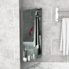 Wall mounted Bathroom Corner Mirror Storage Cabinet Stainless Steel with Single Door
