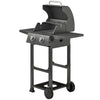 2 Burner Propane Gas Grill with Wheels, 18,400 BTU Portable BBQ Grill with Foldable Side Shelves, Warming Rack, Black