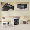 Qaba 3 Piece Kids Table and Chair Set with 6 Removable Drawers, for Classroom, Living Room, Bedroom, Nursery, Light Grey
