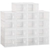 18 Pack Shoe Storage Boxes, Space-saving Shoe Organizers, Clear Plastic Stackable Holders Containers with Front Opening