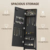 Free Standing Armoire Organizer, Lighted Mirrored Jewelry Cabinet w/ Angle Adjustable & 16 LED Lights Black