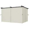10' x 13' Pergola with Retractable Canopy and Curtains, UPF30+ Sun Shade Shelter for Grill, Garden, Backyard, Deck