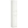 Tall Bathroom Cabinet, Narrow Bathroom Storage Cabinet with Doors, Drawer and Adjustable Shelves, High Gloss White