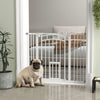 Auto-Close Pet Gate, Stair Gate with Cat Door, Double Locking for Doorways Hallways Stairs, Fits 29