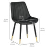 Dining Chairs Set of 2, Modern Kitchen Chair with PU Leather Upholstery and Steel Legs for Living Room, Bedroom