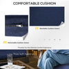 4 Pcs Wicker Sofa Set with 2 Swivel Chairs Patio Furniture Set w/ Two Tier Tea Table & Cushions, Navy Blue