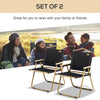 Set of 2 Camping Chair, Lightweight Folding Chair, Portable Armchairs, Excellent for Festivals, Fishing, Beach and Hiking, Black