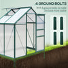 Greenhouse Garden, Green House, Outdoor Greenhouse Kit, PC Board with Sliding Door, 6.2' x 4.3' x 6.6'