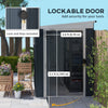 4' x 6' Outdoor Storage Shed, Metal Garden Shed with Window, 2 Vents and Lockable Door for Backyard, Garden, Patio