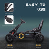 Pedal Go Kart with Adjustable Seat, Forward, Backward, Handbrake, Shock Absorption for 3-8 Years, Black
