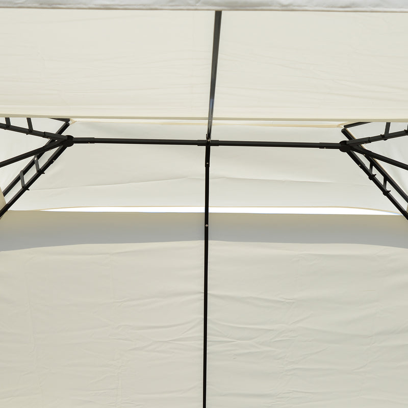 10x13ft Steel Gazebo Sun Shelter Patio Outdoor Party Event Canopy Vented Roof Cream White