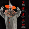 6' Life Size Orange Classic Clown Outdoor Halloween Decoration Animatronic, Sound and Motion Activated w/ Light Up Eyes