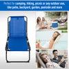 Outdoor Folding Lounge Chair, 4-Level Adjustable Chaise Lounge, Tanning Chair Beach Bed Reclining Lounger Cot for Camping, Hiking, Backyard, Navy Blue