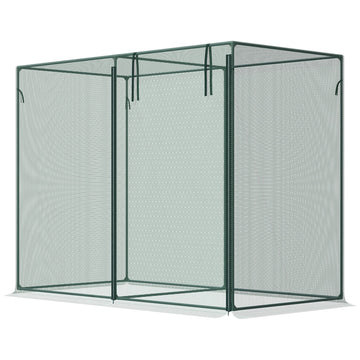 6.5 x 3.3ft Crop Cage, Garden Plant Protector with Single Zippered Door, Storage Bag and Ground Stakes, Green