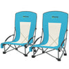 Set of 2 Folding Beach Chairs with Mesh Back, Carry Bag and Cup Holder for Outdoor Camping Lawn, 27.6