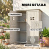 Abri de jardin en bois de 4 x 1,5 pi, rangement extérieur avec fenêtres et double porte pour jardiniers, gris