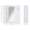 Mirrored Bathroom Wall Cabinet Wall Mounted Medicine Cabinet with Door & Shelves, White