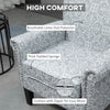 Upholstered Accent Chair, Single Armchair with Soft Linen Touch Fabric, Rolled Armrest with Nailhead Trim, Grey