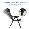 Double Camping Chairs Foldable w/ Reclining & Headrest, Black