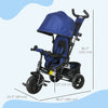 Qaba 6 in 1 Tricycle for Toddler 1-5 Years with Parent-Push Handle, Dark Blue