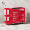 7-Drawer Rolling Tool Chest with Detachable Side Shelf, Lockable Tool Cabinet Box Organizer with Wheels, Red