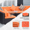 7 Pieces Patio Furniture Set, Rattan Conversation Set Garden Wicker Sofa Set with Washable Cushions and Coffee Table, for Deck Balcony Yard, Orange