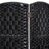 6ft Folding Room Divider, 6 Panel Wall Partition with Wooden Frame for Bedroom, Home Office, Black