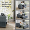 3‑in‑1 Convertible Sofa Bed, Pull Out Sleeper Sofa with USB Charging, Adjustable Backrest, Side Pockets
