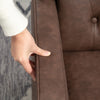Faux Leather Accent Chair with Thick Padding for Living Room, Bedroom, Home Office