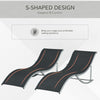 Pool Chaise Lounge Chairs Set of 2, S-shaped Foldable Outdoor Chaise Lounge Chair Reclining for Patio Beach Garden With 264lbs Weight Capacity, Black
