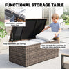 6 Pieces Wicker Patio Furniture Set with Cushions, 7-Seater Rattan Patio Sofa Set with Storage Table