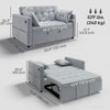 3‑in‑1 Convertible Sofa Bed, Pull Out Sleeper Sofa with USB Charging, Adjustable Backrest, Side Pockets